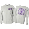 Omega Psi Phi World Famous Crest – Shield Long Sleeve T-Shirt(Light Grey)