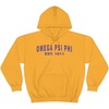 Greekgear Omega Psi Phi Established Hooded Sweatshirts(Athletic Gold)