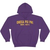 Greekgear Omega Psi Phi Established Hooded Sweatshirts(Purple)