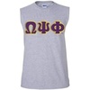 Omega Psi Phi Lettered SIM Sleeveless Tee(Sports Grey)