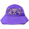 Omega Psi Phi Raised Letter Embroidered Bucket Hat Purple