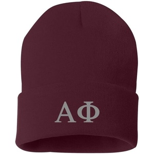 Greekgear Alpha Phi Greek Letter Knit Cap Maroon