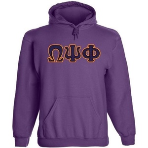 Greekgear Omega Psi Phi Twill Hooded Sweatshirt(Purple)