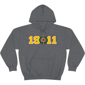 Greekgear Omega Psi Phi Year Crest Hoodies(Charcoal Grey)