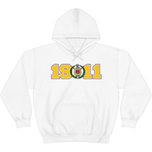 Greekgear Omega Psi Phi Year Crest Hoodies(White)