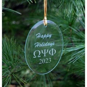 Omega Psi Phi Glass Ornament