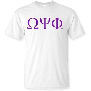Omega Psi Phi Lettered Tee(White)