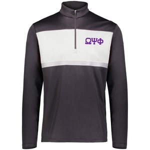 Omega Psi Phi Prism Bold 1/4 Zip Pullover(Carbon/White)