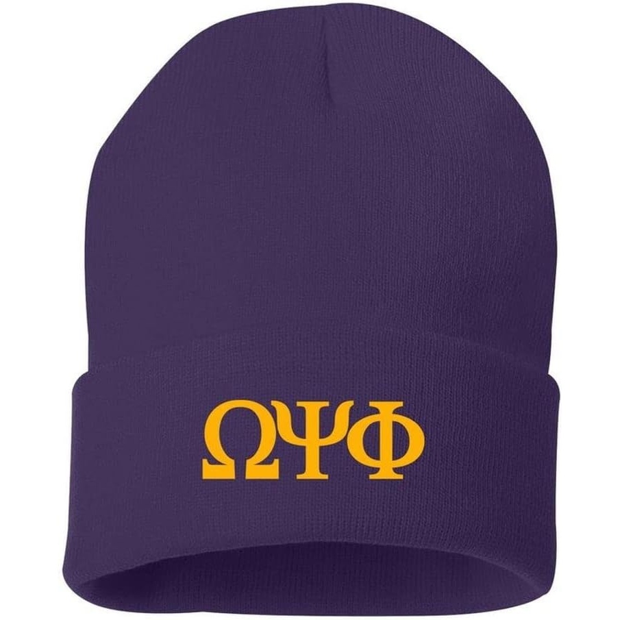 image:imageOmega Psi Phi Greek Letter Knit Cap Purple