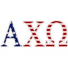 Alpha Chi Omega American Flag Greek Letter Sticker – 2.5″ Tall