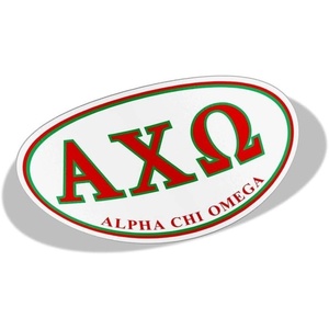 Alpha Chi Omega Greek Letter Oval Decal