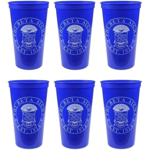 Greekgear Phi Beta Sigma Set of 6 Big Plastic Stadium Cups