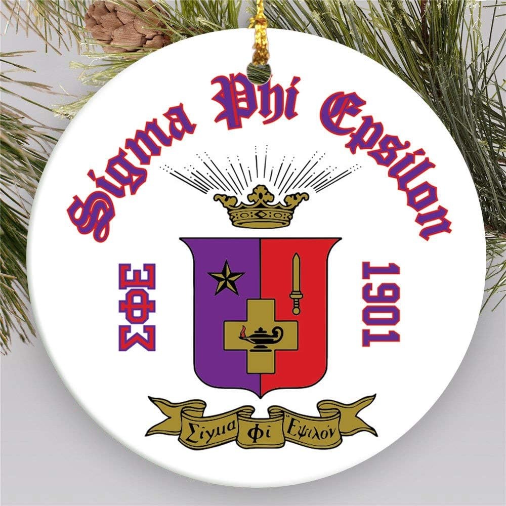 image:imageSigma Phi Epsilon SigEp Round Christmas Shield Ornament