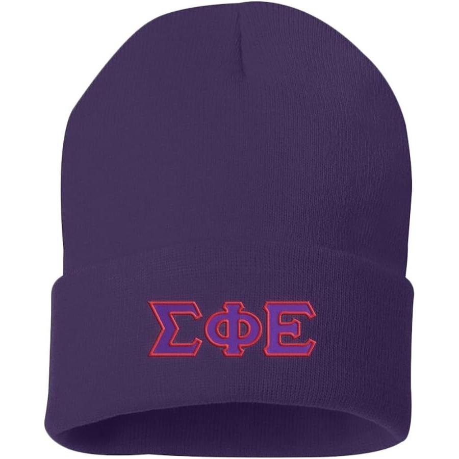 image:imageSigma Phi Epsilon SigEp Big Greek Lettered Knit CapPurple