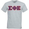 Greekgear Sigma Phi Epsilon SigEp Lettered V-Neck T-Shirt(Sports Grey)