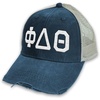 Phi Delta Theta Distressed Trucker Hat Navy/Tan