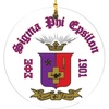 Sigma Phi Epsilon SigEp Round Christmas Shield Ornament