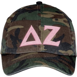 Delta Zeta Lettered Camouflage Hat Military Camo