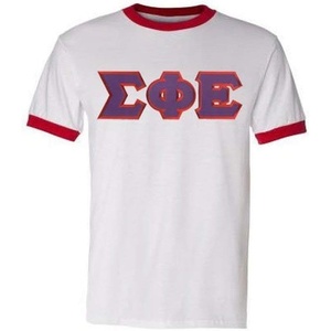 Sigma Phi Epsilon Lettered Ringer Shirt(White/Red)