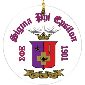 Sigma Phi Epsilon SigEp Round Christmas Shield Ornament