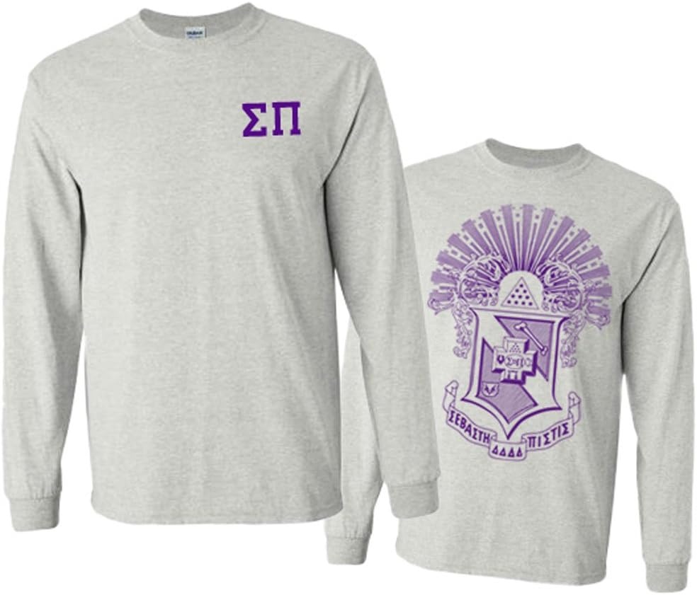 image:imageSigma Pi World Famous Crest Long Sleeve TShirtLight Grey