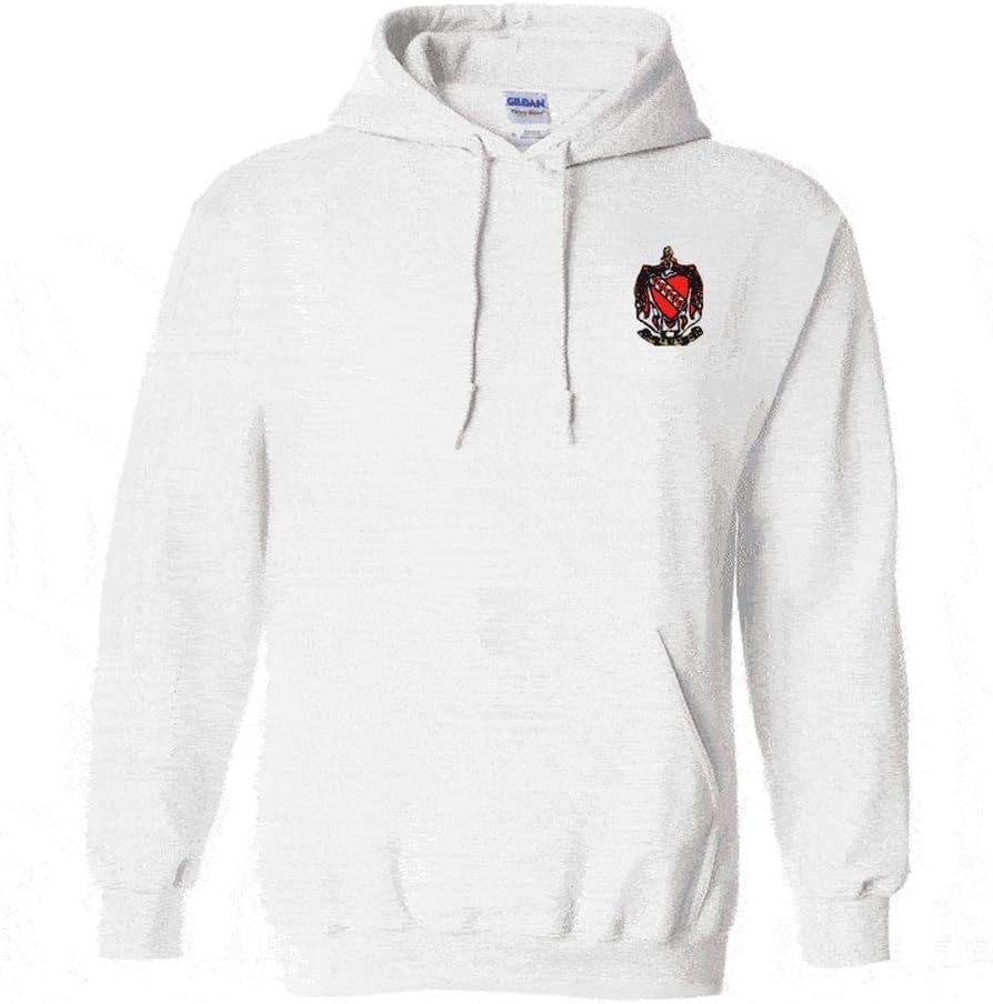 image:imageTau Kappa Epsilon TKE Crest Shield Emblem Hooded SweatshirtWhite