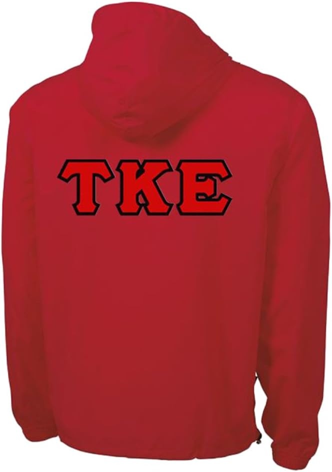 image:imageTau Kappa Epsilon TKE Tackle Twill Lettered Pack N Go PulloverRed