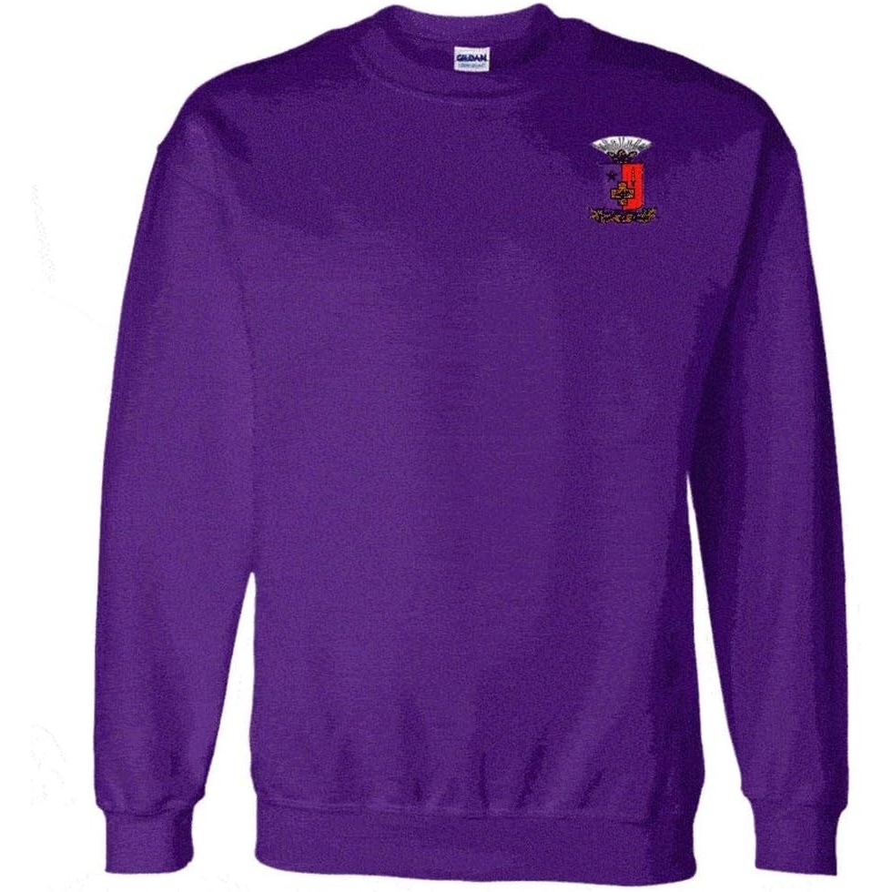 image:imageGreekgear Sigma Phi Epsilon World Famous Crest Shield PATCH Crewneck SweatshirtPurple