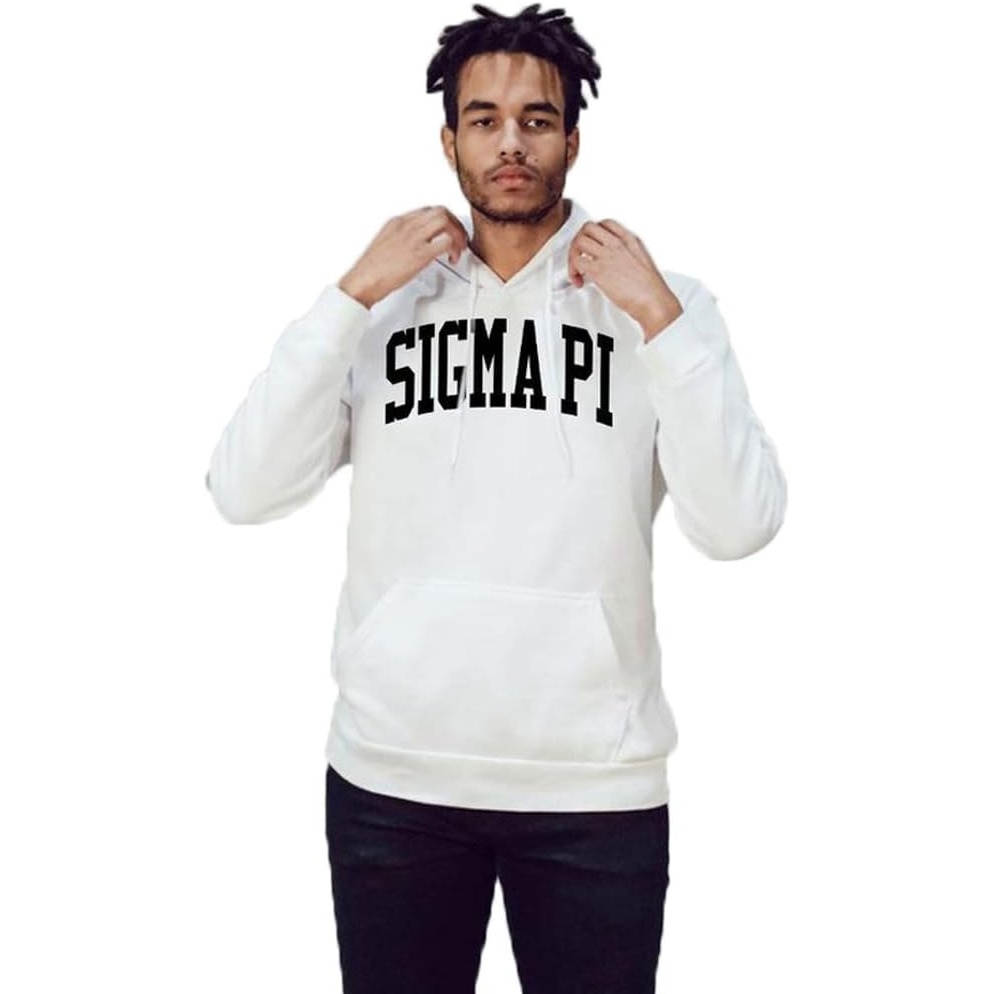 image:imageGreekgear Sigma Pi Nickname Arched Hooded SweatshirtWhite