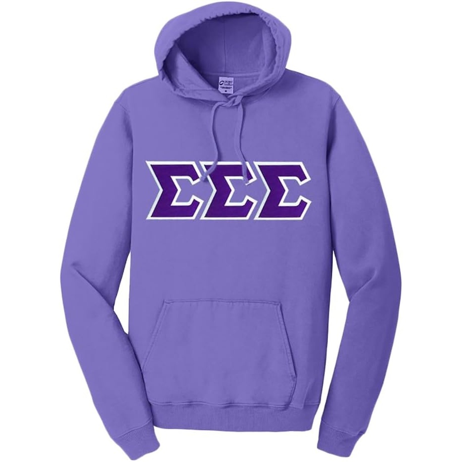 image:imageGreekgear Sigma Sigma Sigma PigmentDyed Lettered Hooded SweatshirtAmethyst