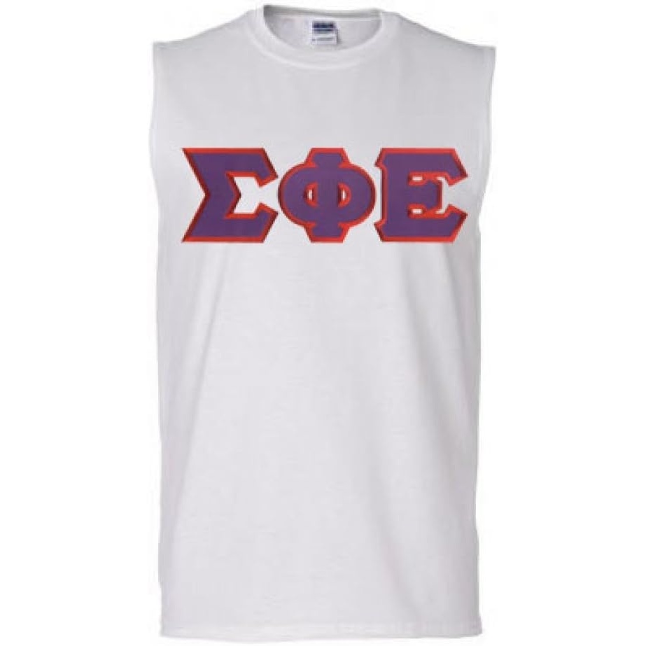 image:imageSigma Phi Epsilon Lettered Sleeveless TeeWhite
