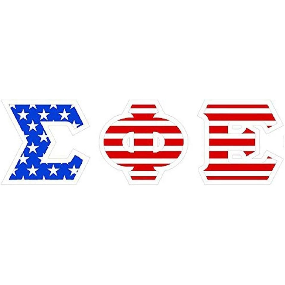 image:imageSigma Phi Epsilon SigEp American Flag Greek Letter Sticker