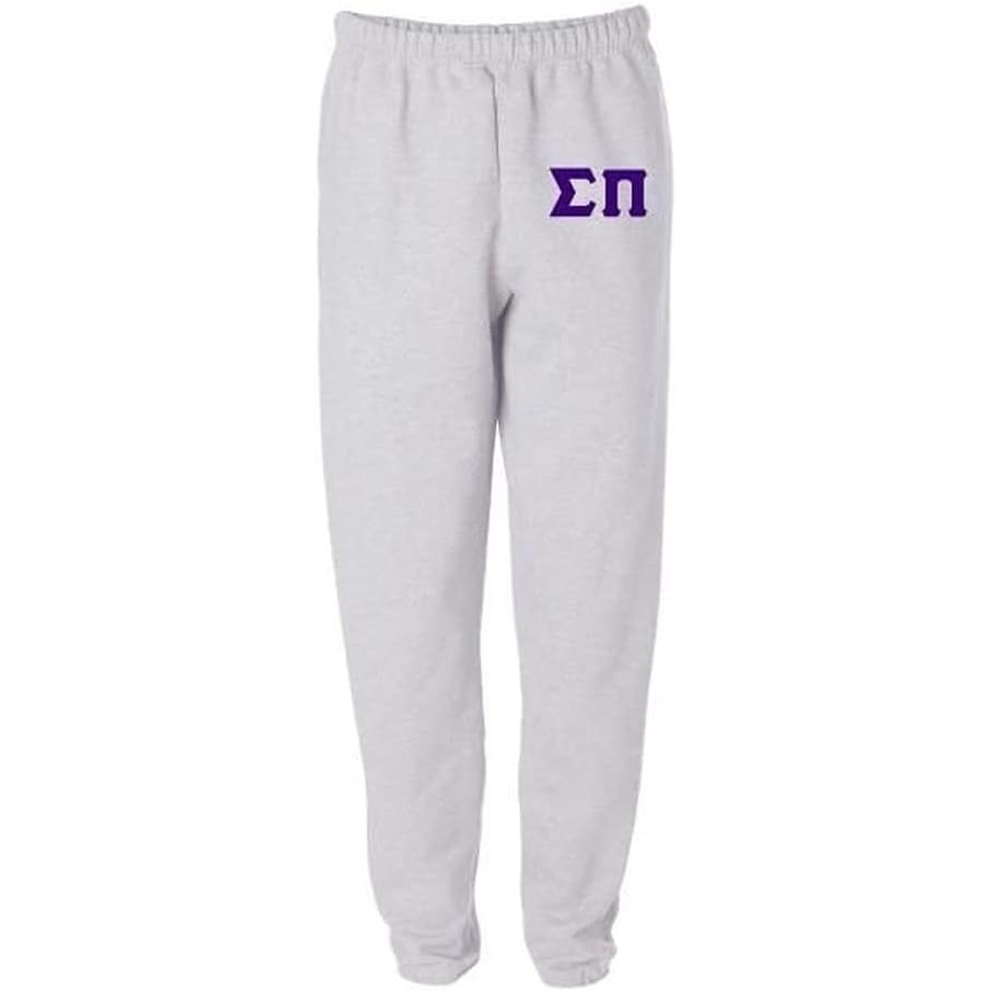 image:imageSigma Pi Greek Lettered Thigh SweatpantsLight Ash Grey