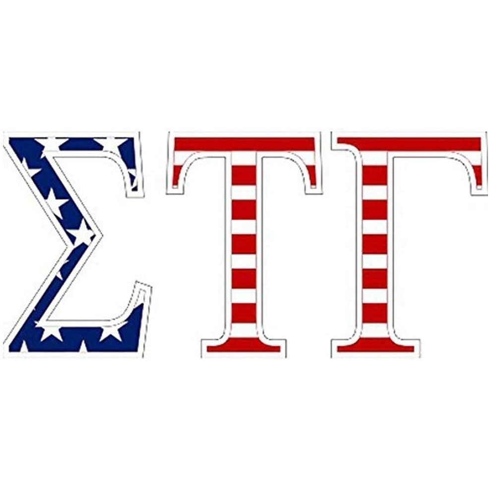 image:imageSigma Tau Gamma American Flag Greek Letter Sticker 25 Tall