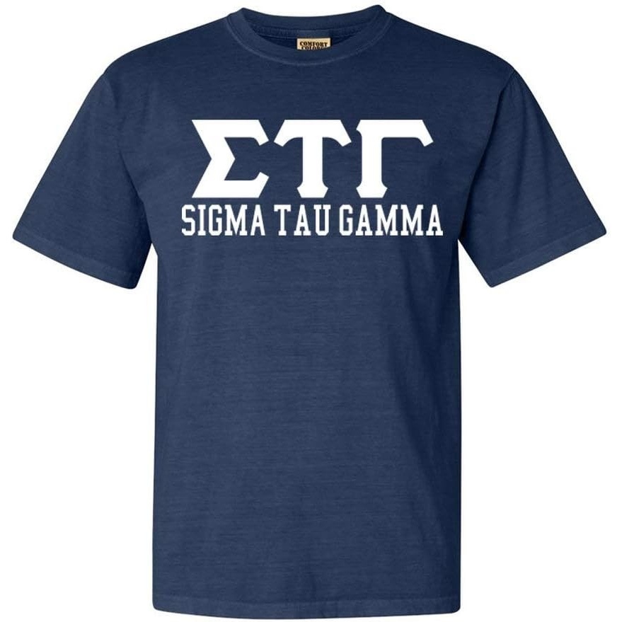 image:imageSigma Tau Gamma Greek Heavyweight TShirtTrue Navy