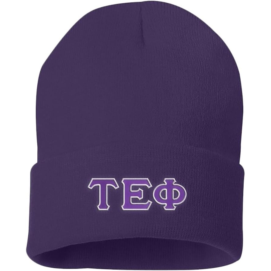 image:imageTau Epsilon Phi Big Greek Lettered Knit CapPurple