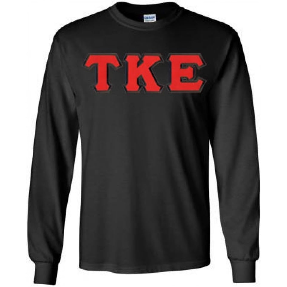 image:imageTau Kappa Epsilon Lettered Long Sleeve TeesBlack