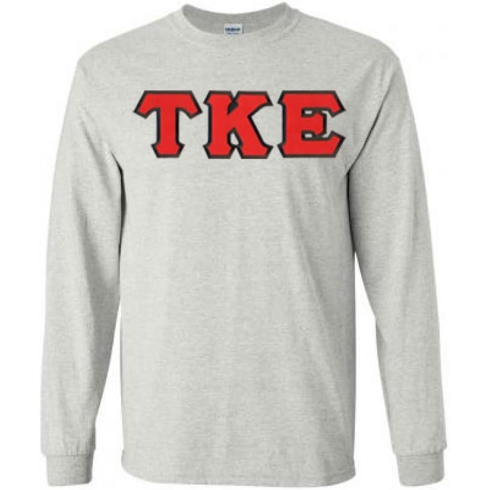 image:imageTau Kappa Epsilon Lettered Long Sleeve TeesSports Grey
