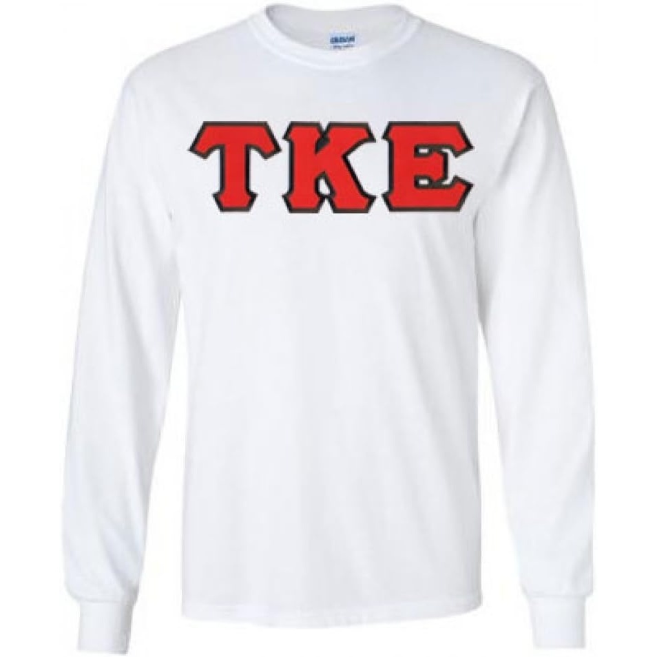 image:imageTau Kappa Epsilon Lettered Long Sleeve TeesWhite