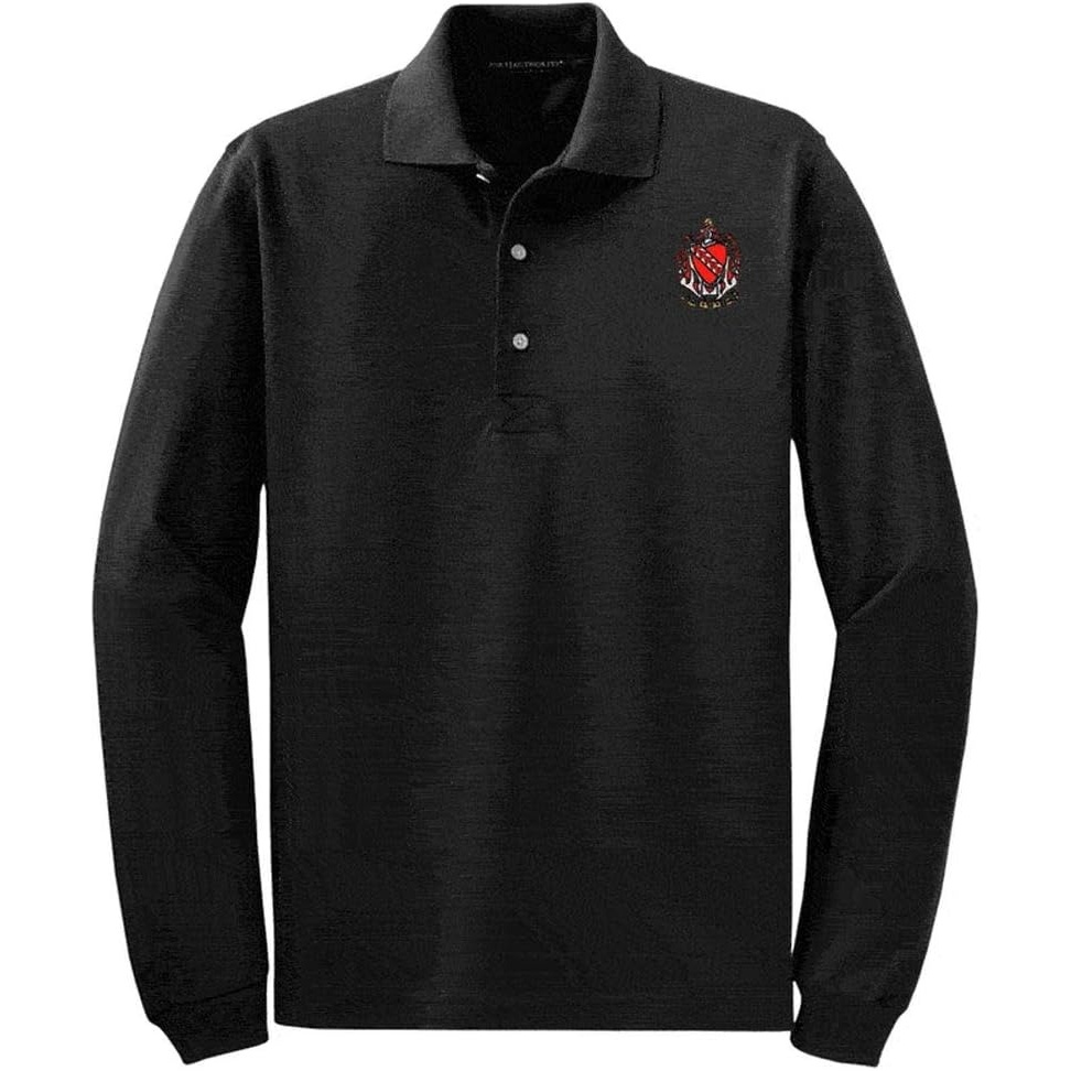 image:imageTau Kappa Epsilon TKE Emblem Long Sleeve PoloBlack