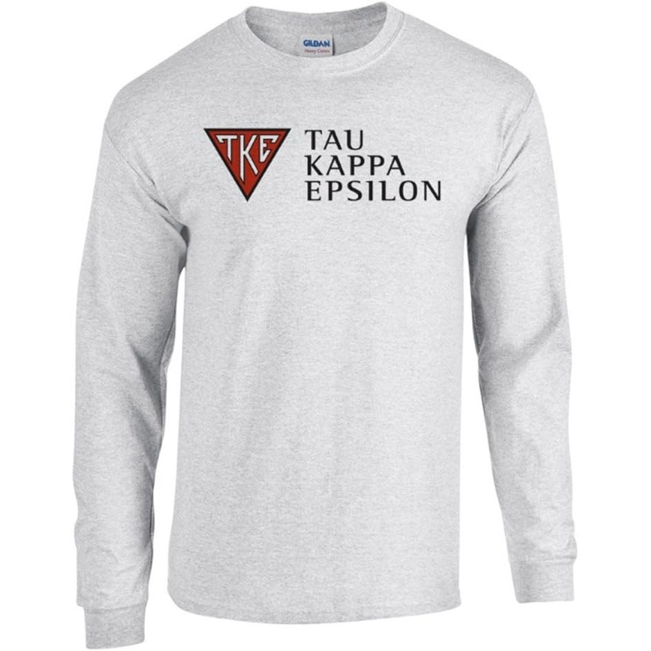 image:imageTau Kappa Epsilon TKE Triangle Long Sleeve TeeLight Grey