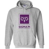 Greekgear Sigma Pi Logo Hooded Sweatshirt(Sports Grey)