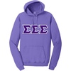Greekgear Sigma Sigma Sigma Pigment-Dyed Lettered Hooded Sweatshirt(Amethyst)