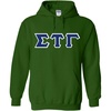Greekgear Sigma Tau Gamma Lettered Hooded Sweatshirt(Forest Green)