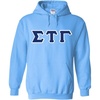 Greekgear Sigma Tau Gamma Lettered Hooded Sweatshirt(Light Blue)