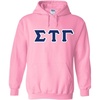 Greekgear Sigma Tau Gamma Lettered Hooded Sweatshirt(Light Pink)