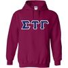Greekgear Sigma Tau Gamma Lettered Hooded Sweatshirt(Magenta Pink)