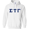 Greekgear Sigma Tau Gamma Lettered Hooded Sweatshirt(White)