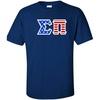 Sigma PI Greek Letter American Flag Tee(Royal Blue)
