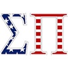 Sigma Pi American Flag Greek Letter Sticker – 2.5″ Tall